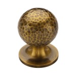 M Marcus Heritage Brass Cabinet Knob Ball Hammered Design 25mm